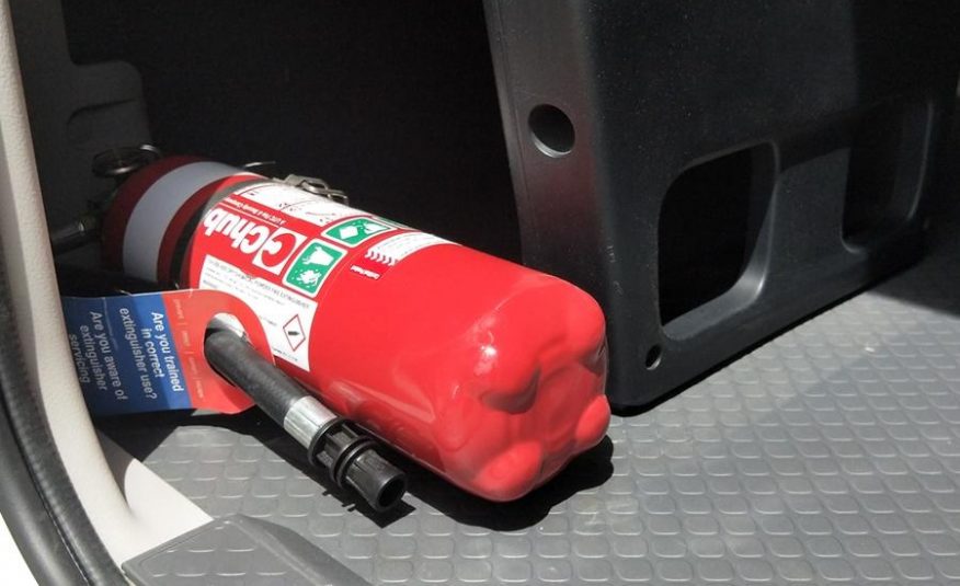 Fire Extinguisher on Coaster | Featured image of the Coaster Bus Conversion page for Bus 4x4 Group